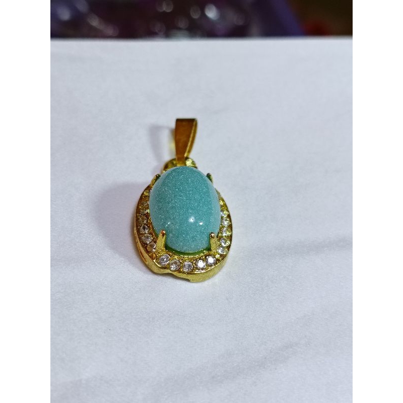 Bandulan liontin Pospor Hijau, biru, Tapak jalak hitam, blue topaz pecah seribu pria dan wanita harg