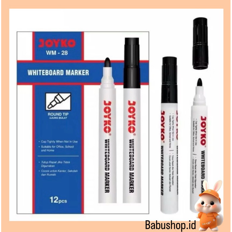 

BBS WhiteBoard Marker Spidol Joyko WM-28 HITAM(1PCS)