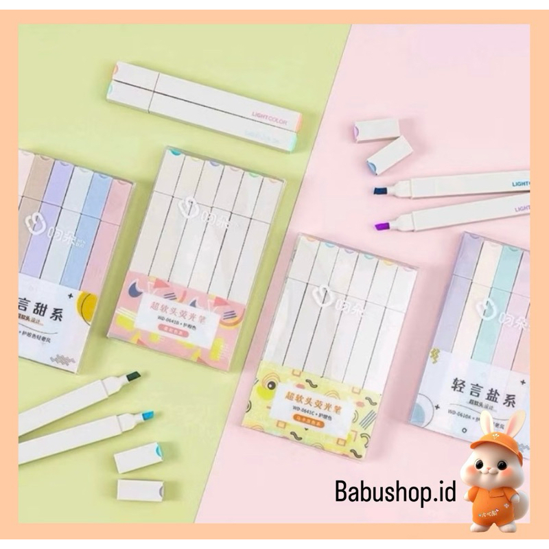 

BBS Highlighter pastel 6 colors/Stabilo warna 6 PCSPastel untuk Sekolah Kantor