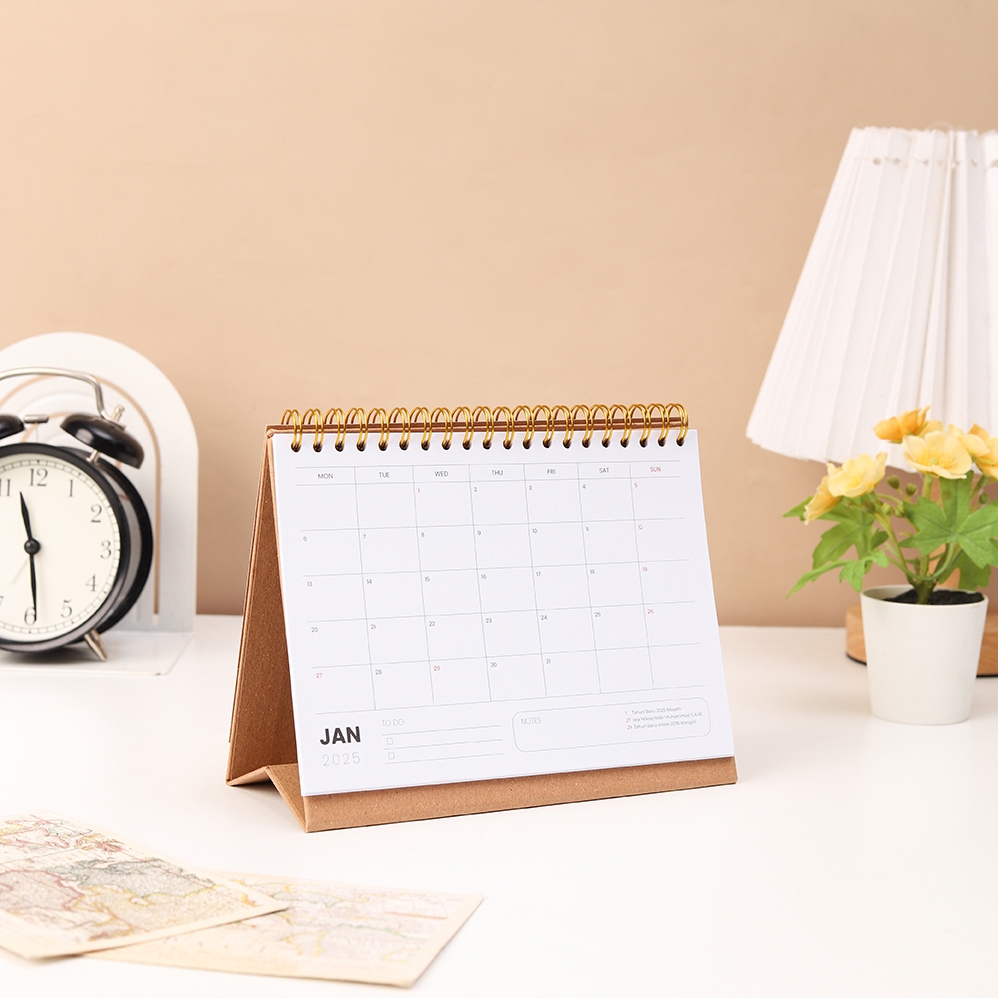 

bukuqu Desk Calendar 2025 Uk B6 #Kraft - Kalender Meja - Kalendar Board - Monthly Calender