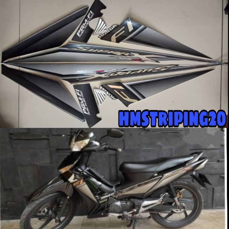 Striping stiker Honda Supra x 125 R pgm fi 2008 2009 hitam lis body standart berkualitas