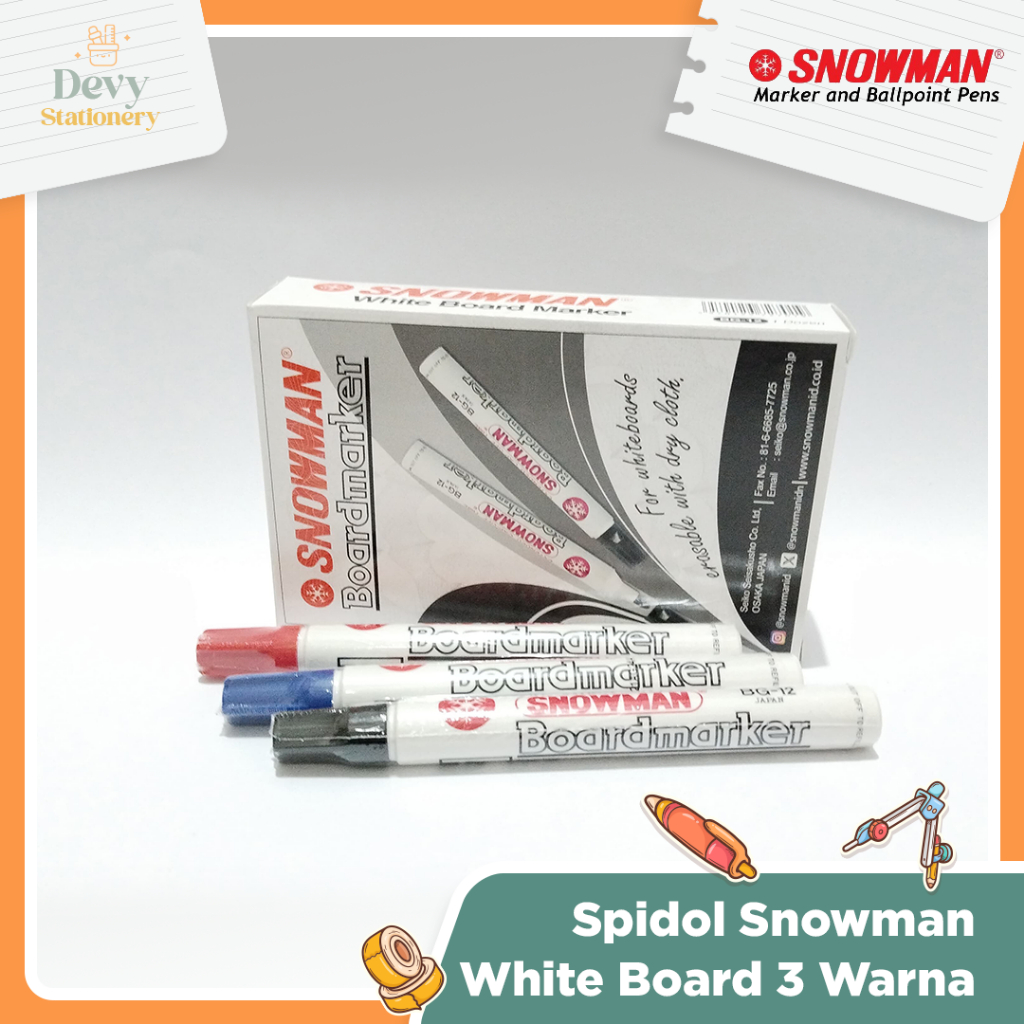 

SNOWMAN Spidol Whiteboard Non-Permanent tidak permanen bisa dihapus untuk menulis di papan tulis