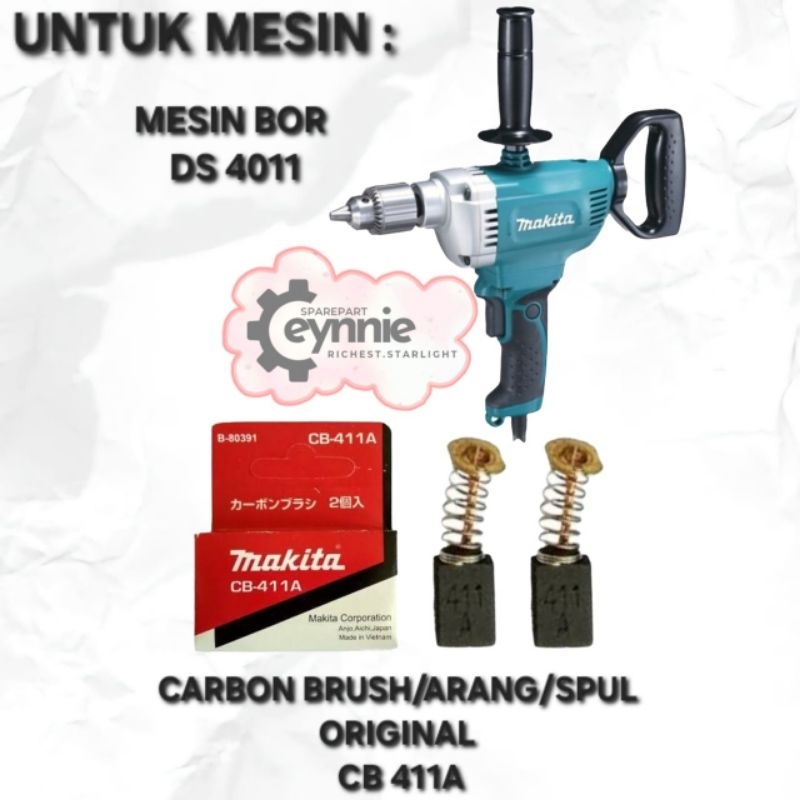 CARBON BRUSH MESIN BOR 13MM DS 4011 MAKITA CB 411 ORIGINAL ARANG SPUL BOR 13MM DS4011 CB411 MAKITA O