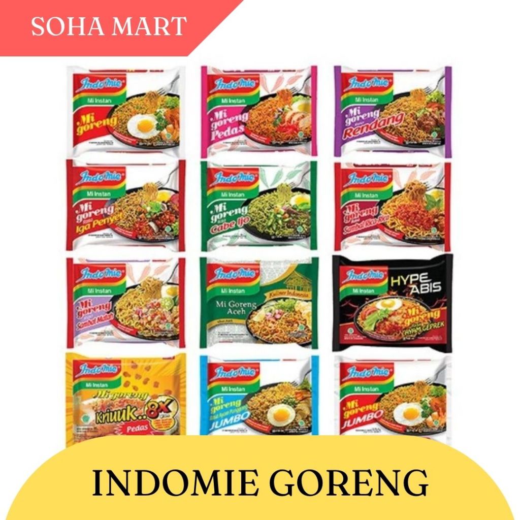 

Soha Mart Indomie goreng berbagai varian rasa