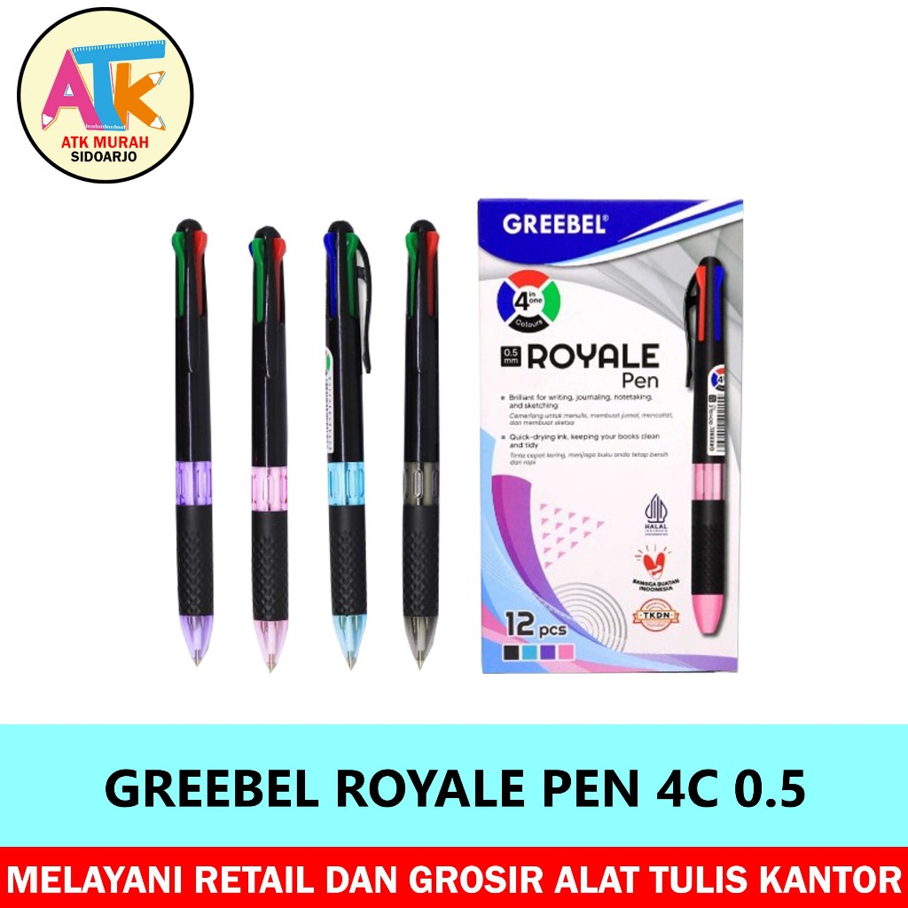 

BOLPOIN GREEBEL ROYALE PEN 4 WARNA 0.5