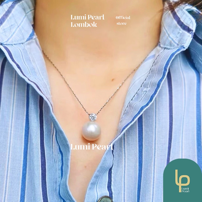 Kalung Perak 925 Mutiara Air tawar Edison Asli | Kalung mutiara Lombok Asli | Mutiara Air Tawar