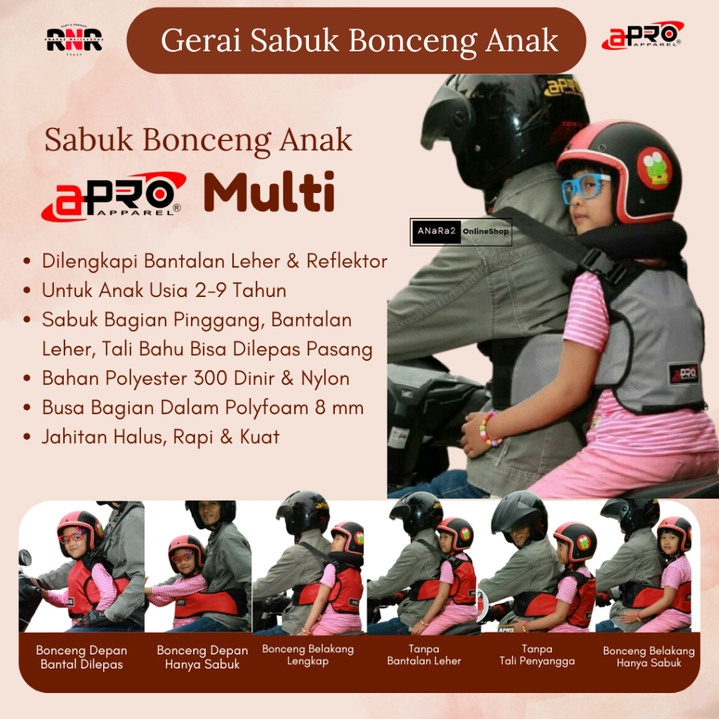 Sabuk Boncengan Anak di Motor Apro Sabuk Bonceng Depan Belakang