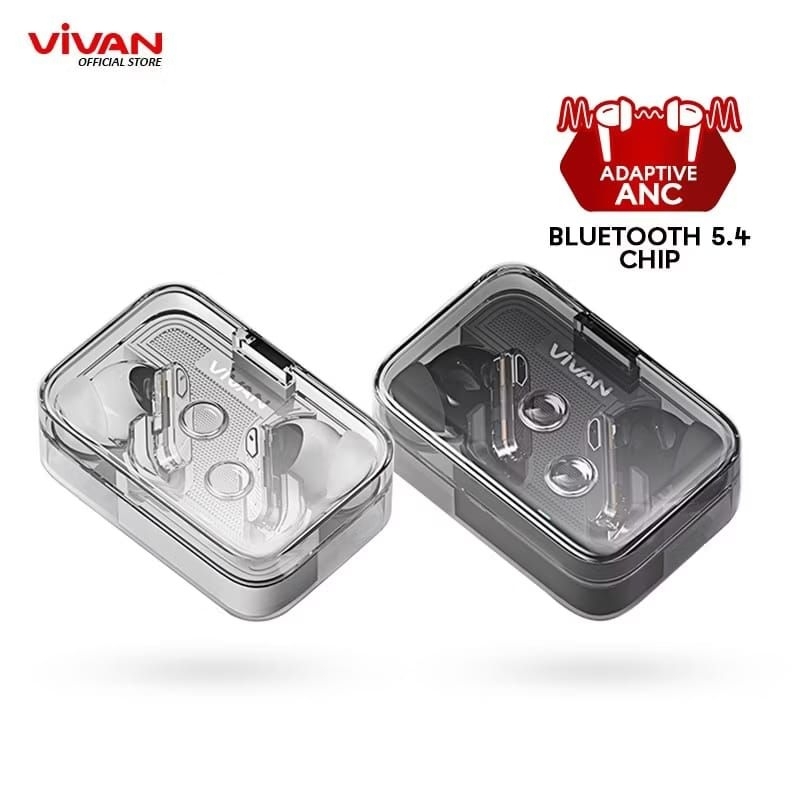 VIVAN Tws Headset Bluetooth Space T1 PowerFull Bass Bluetooth 5.4 Original Produk