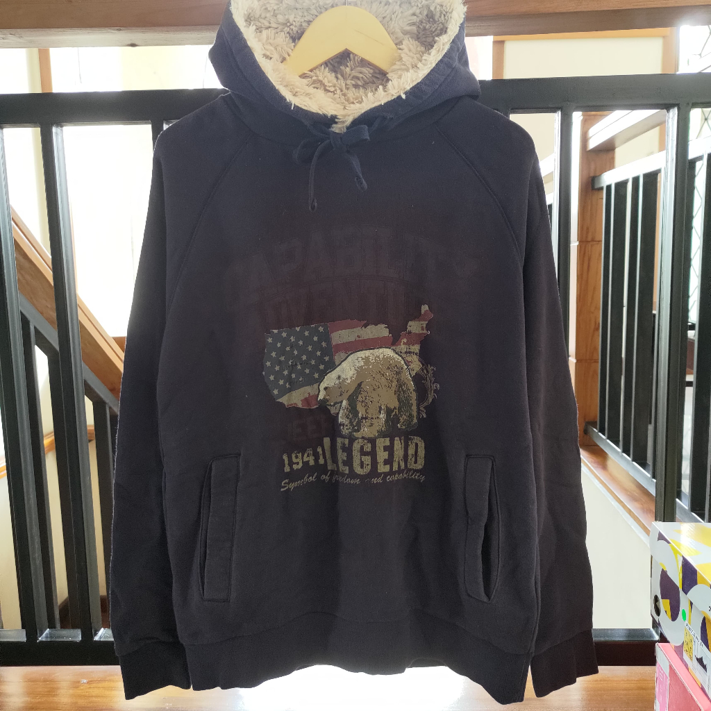 Hoodie Jeep Pullover Vintage Sherpa