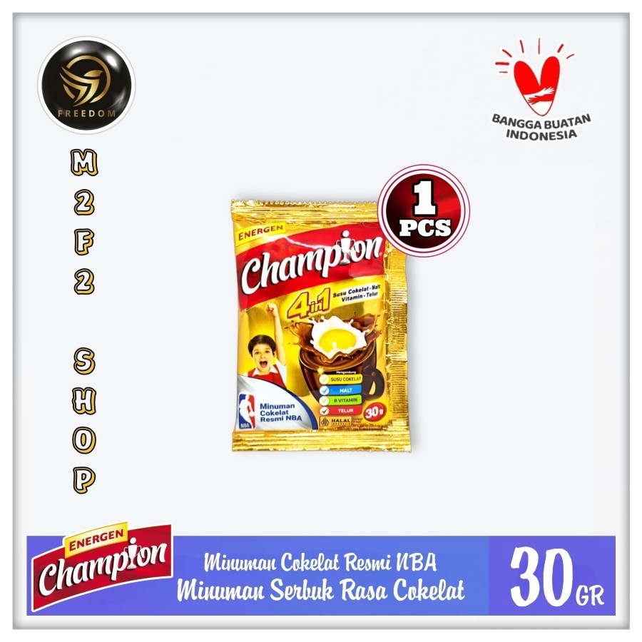 

Susu Bubuk Champion Energen Sachet Cokelat - 30 gr (Kemasan Satuan)