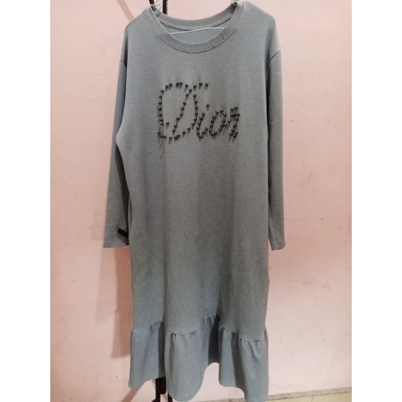 Pl TUnik knit halus denim dior aksen mutiara