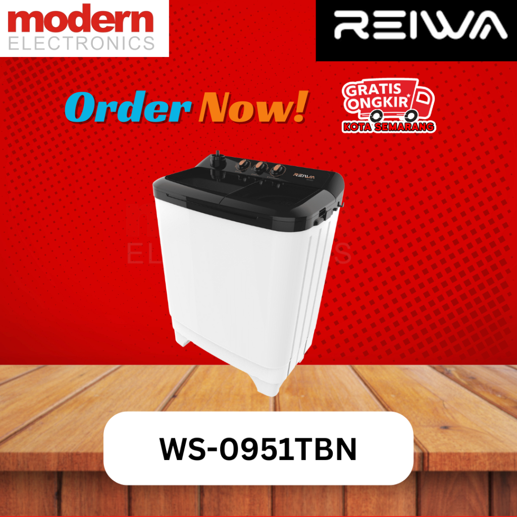 REIWA Mesin cuci 2 tabung 8 Kg WS-0951TBN