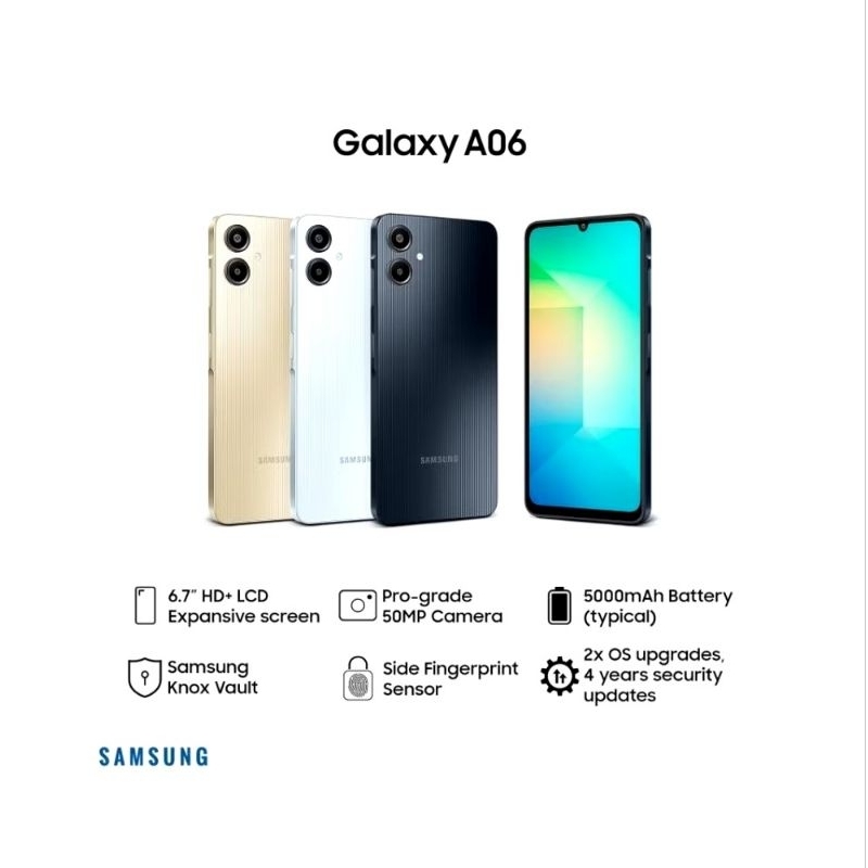 SAMSUNG A06 RAM 4/64 GB & 4/128 GB BARU GARANSI RESMI