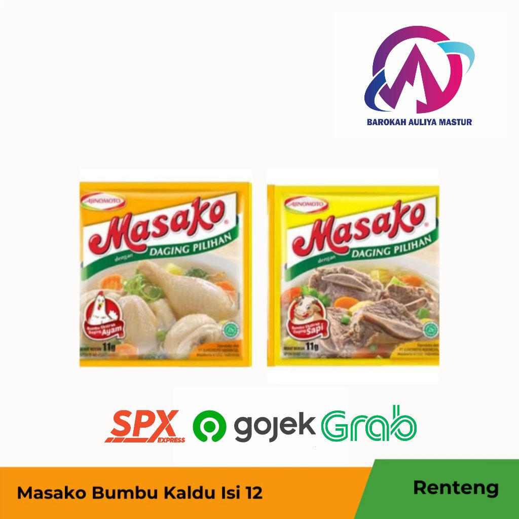 

KIRIM INSTAN Masako Rasa Ayam dan Rasa Sapi 9gr Isi 12pcs Kemasan Renceng Bumbu Masakan BAM Olshop Padang