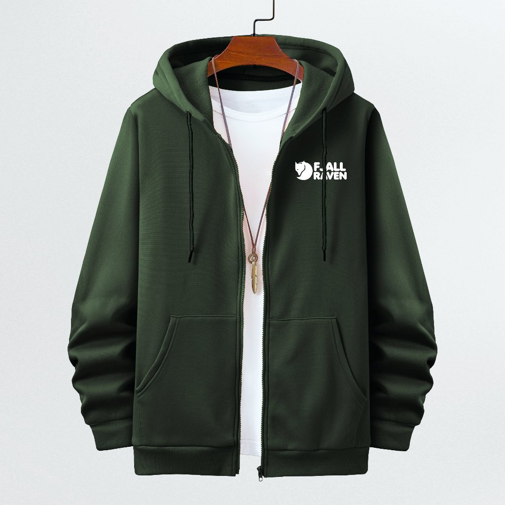 TERMURAH COD Jaket Sweater Hoodie Zipper Distro Pria FJALL RAVEN Model Terbaru Kekinian Best Seller