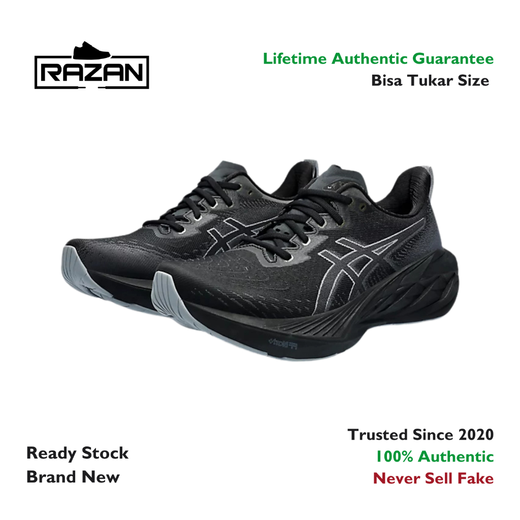 Asics Novablast 4 Black Graphite Grey 100% Authentic Original