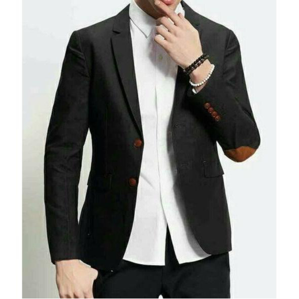 PRYZA Jas Blazer Pria Elbow Model Terbaru Terpopuler Termurah Slimfit Formal Casual Korea Style DF&Y