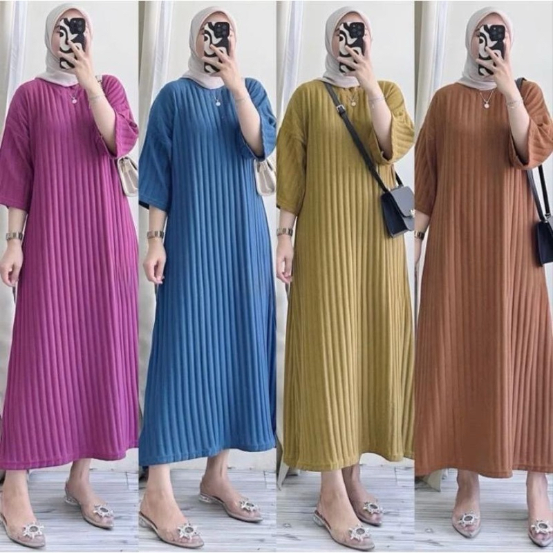 Gamis Knit hornet jumbo gamis tebal daster knit murah