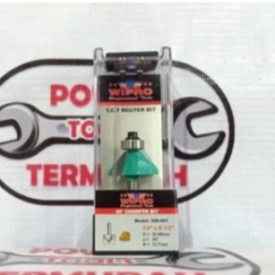 

WIPRO Mata Profil/Router CHAMFER BIT 45 ° 306-061 (1/4"" X B 1/2"") Degree with Bearing Shank 1/4" - 1/2