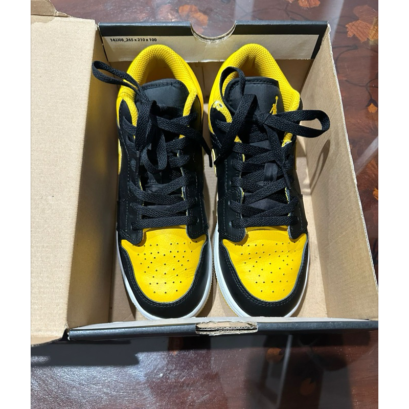 ORIGINAL NIKE AIR JORDAN 1 LOW GS YELLOW BLACK PRELOVED