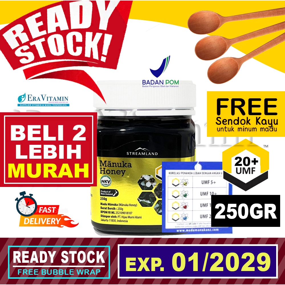 

[BPOM] Madu Streamland Manuka Honey UMF 20+ 250gram Original New Zealand UMF20+