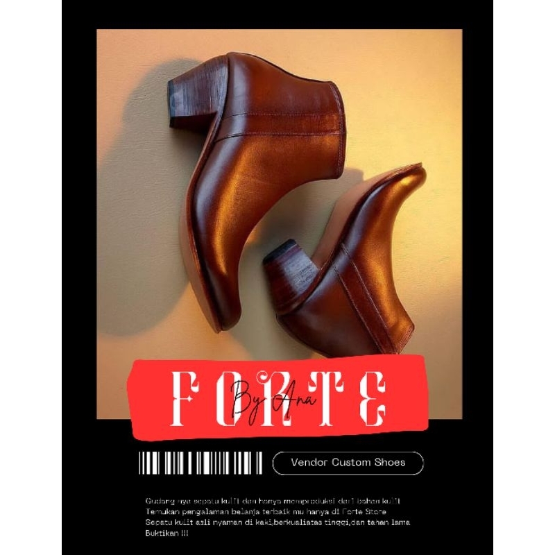 Forte Heels Sepatu kulit asli
