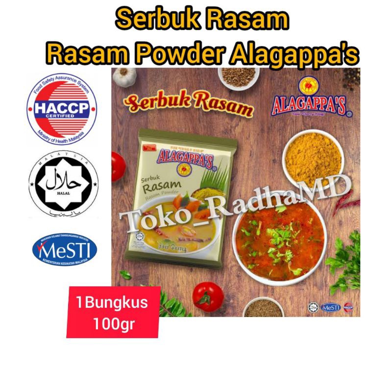 

Serbuk Rasam/Soup/Rasam Powder Alagappa's halal 1bungkus 100gr