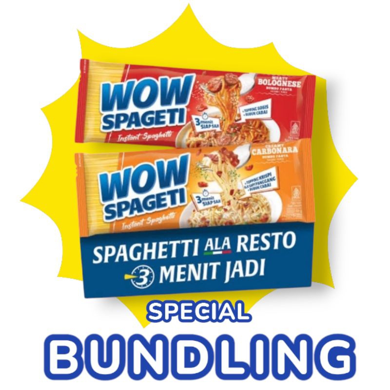 

5pc mie wow spaghetti instan ala resto carbonara dan bolognese mie pasta instan 3 menit