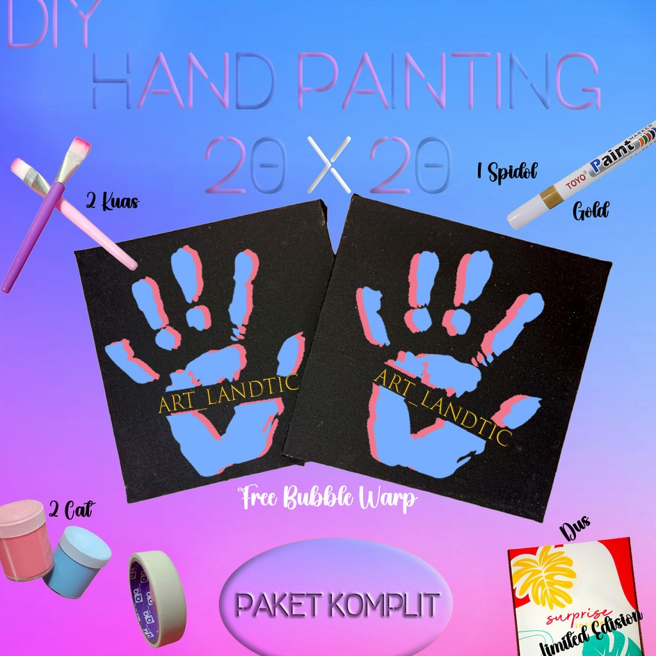 

Murah Meriah Kanvas Lukis Tangan Couple 1 Set Lengkap Hand Painting Kit Canvas Board Couple 2x2 Free BOX Limited Edision