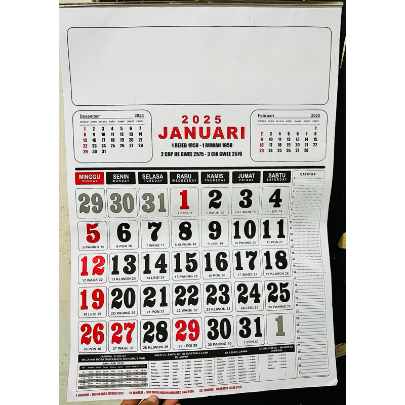 

Kalender Dinding murah 2025 Bisa Cetak Kop Nama Toko/Usaha isi 12 Lembar Ukuran Besar 38x54 cm