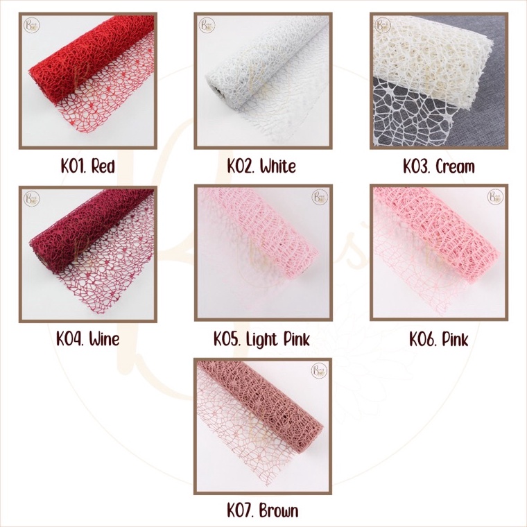 

Dijamin Asli Kertas Jaring Buket Bunga 1 Roll Korean Jaring Spider Roll Mesh Polynet Flower Wrapping Paper Pembungkus Buket Bunga K