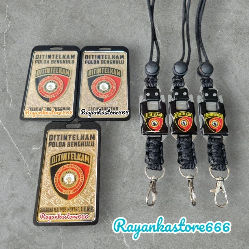 

lencana id card plat holder custom lanyard paracord tactical