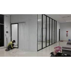 Pasang Partisi 2 Muka Gypsum + Kusen Pintu Alumnium