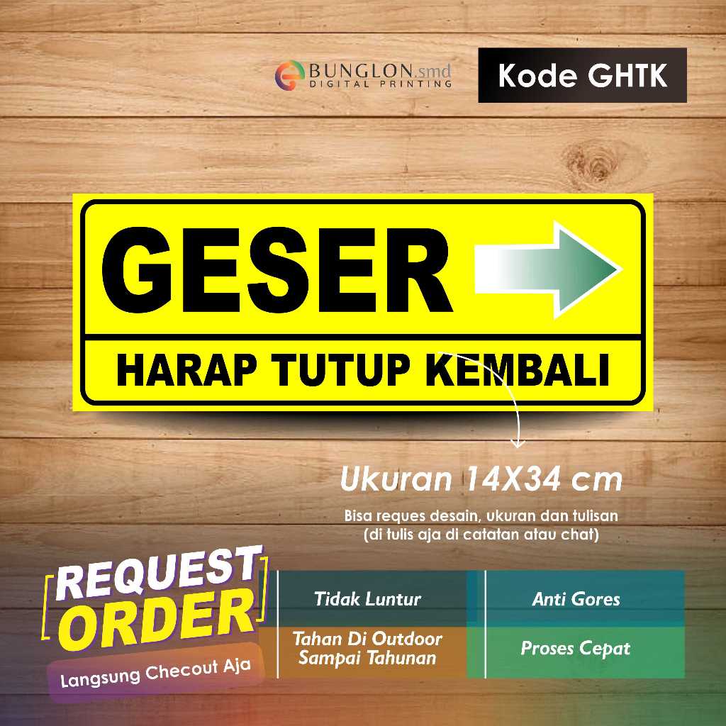 

STIKER GESER HARAP TUTUP KEMBALI + LAMINASI KODE GHTK KUNING