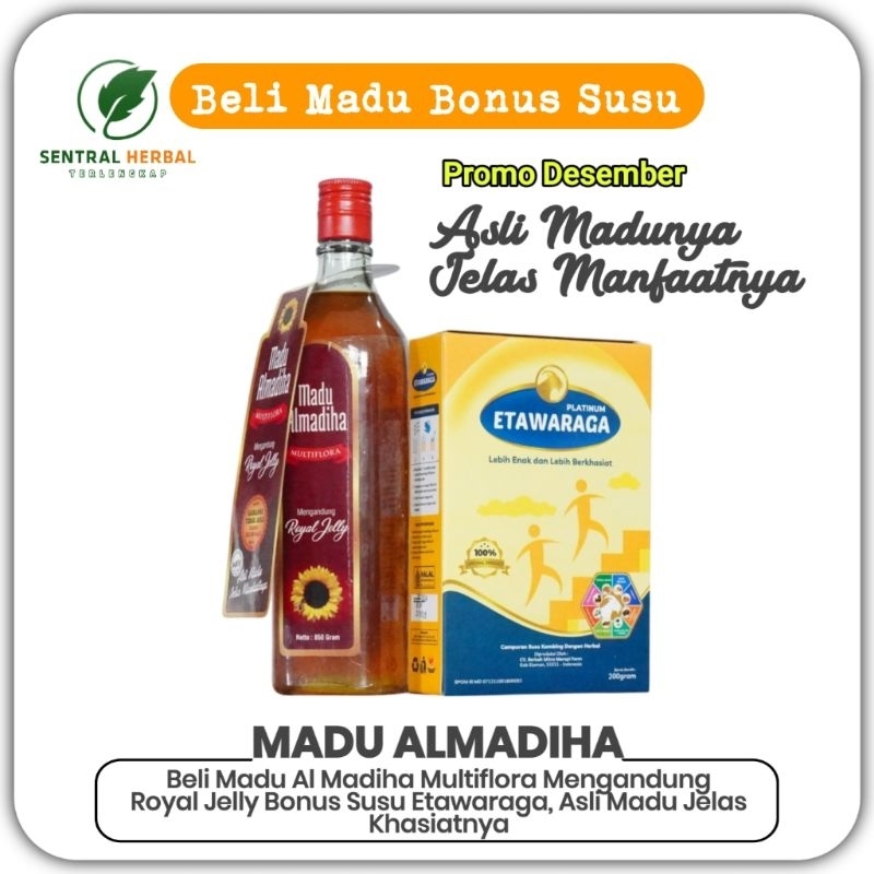 

Madu Asli Almadiha Multiflora Mengandung Royal Jelly Original Berat Isi 850 Gram