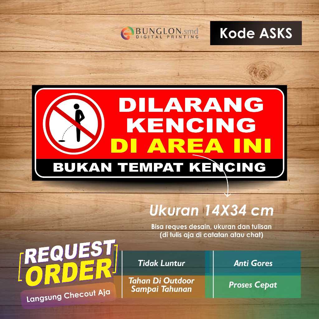 

STIKER DILARANG KENCING DI AREA INI BUKAN TEMPAT KENCING + LAMINASI KODE ASKS MERAH