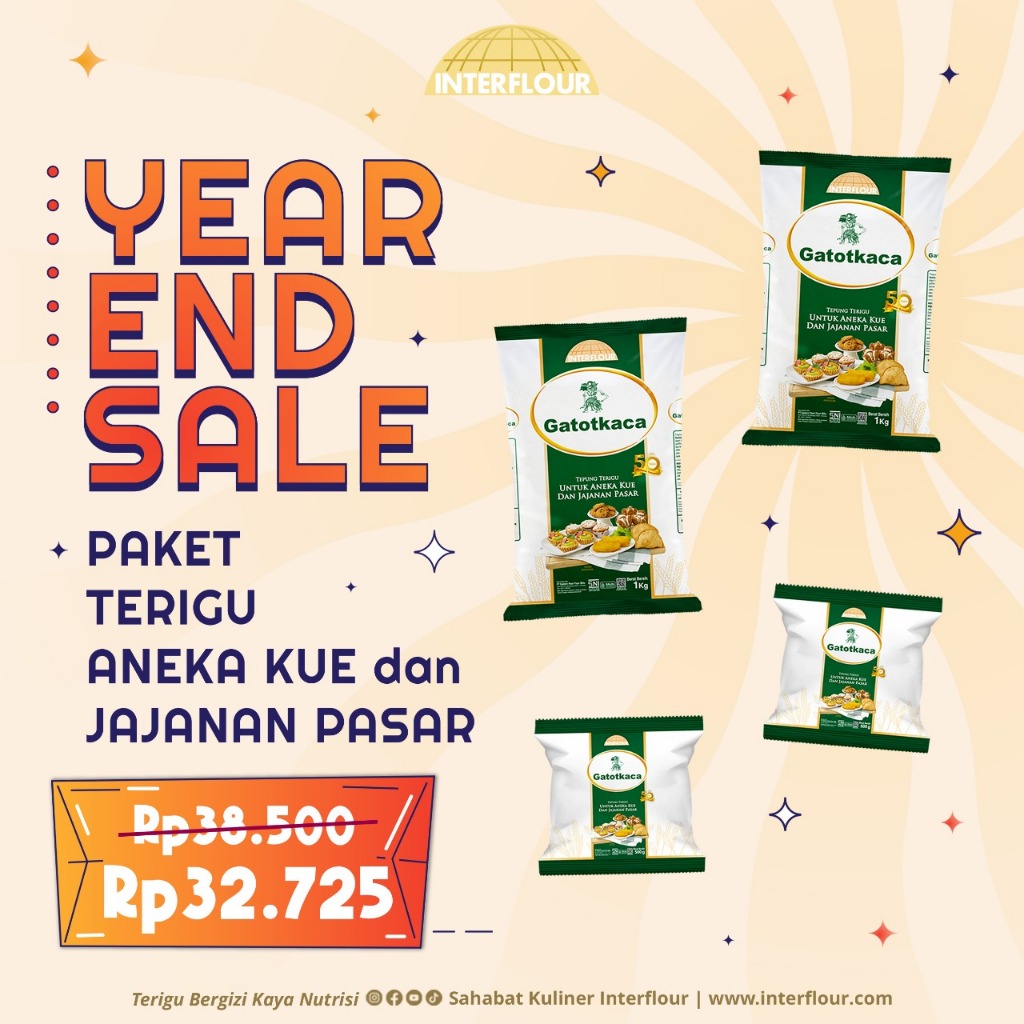 

Paket Terigu Aneka Kue dan Jajanan Pasar INTERFLOUR