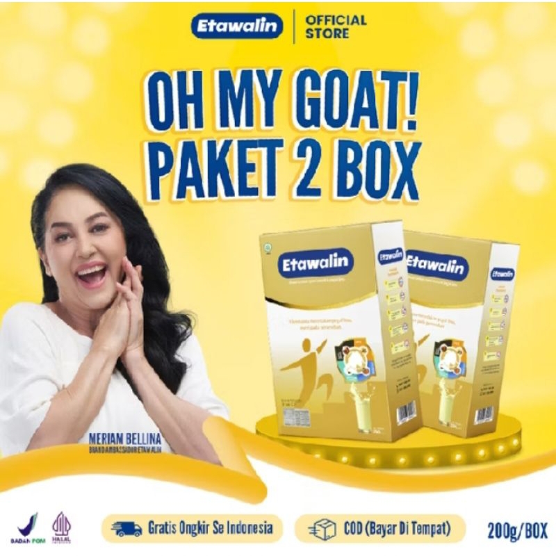 

2 BOX ETAWALIN – Susu Kambing Etawa Tingkatkan Kepadatan & Kesehatan Tulang Sendi Susu Anti Pengapuran Sendi Asam Urat Rematik Reumatik