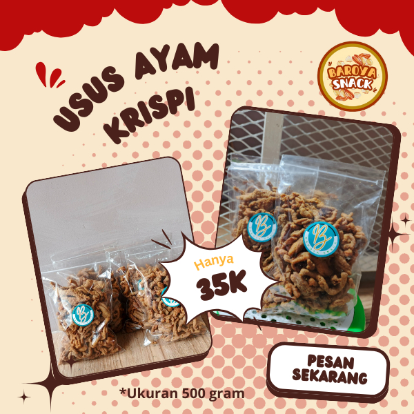 

Baroya Snack - Snack Usus Krispi Gurih dan Renyah Ukuran 500 gr / Usus Ayam Crispy