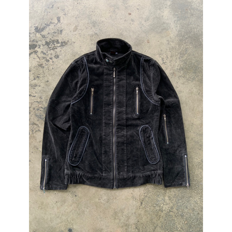 Y2K Japan Brand Distressed Tactical Black Jacket