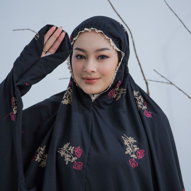 mukena terusan - mukena langsungan bahan adem - mukena terusan bordir Kirania