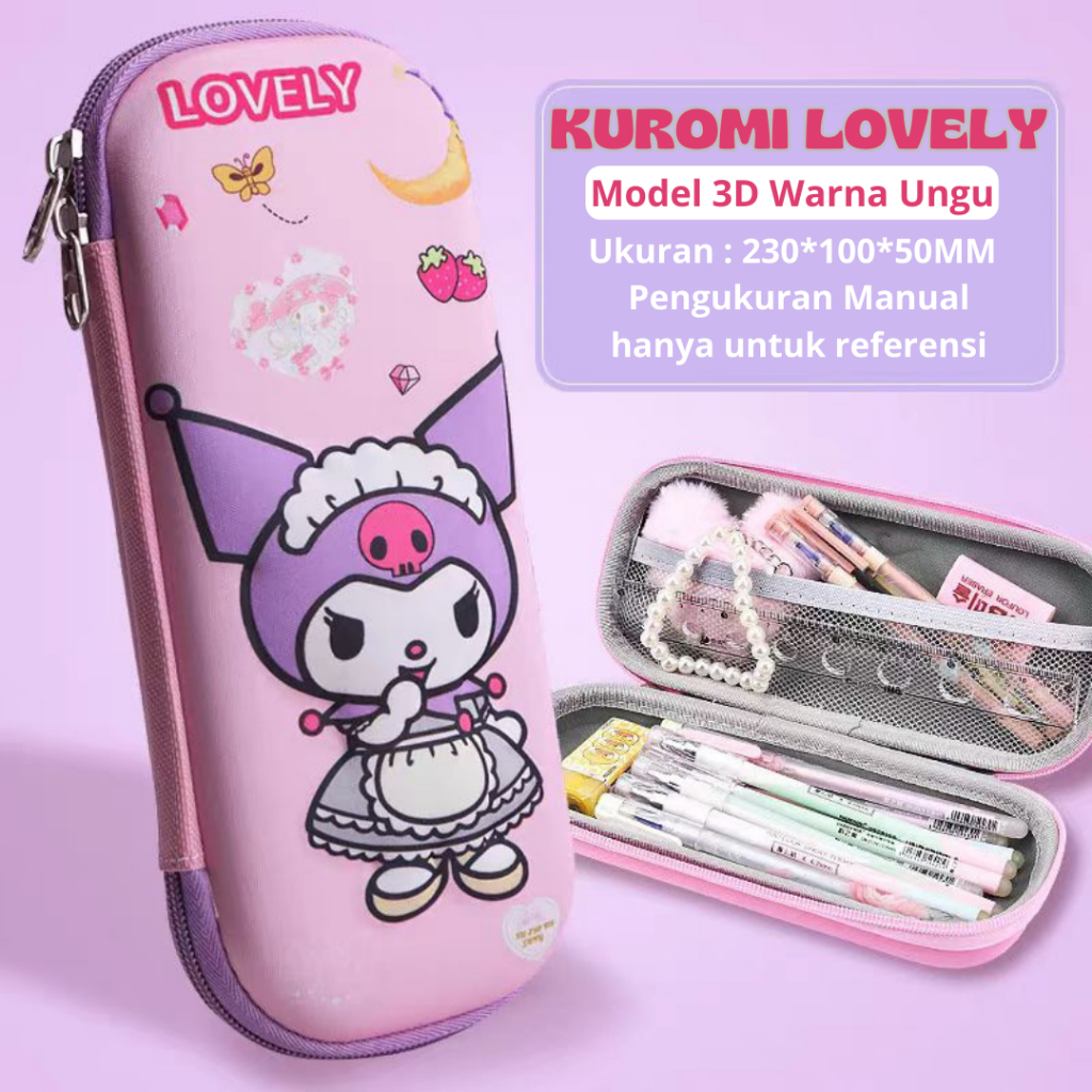 

Kotak Pensil Besar Case 3d Timbul EVA Anti Air Kuromi Dekompresi tempat pensil lucu anak-anak kartun untuk anak-anak untuk anak laki-laki dan perempuan tas pensil muat banyak Alat Tulis Perlengkapan Sekolah tempat pensil diy kode unik tingkat magnet pink