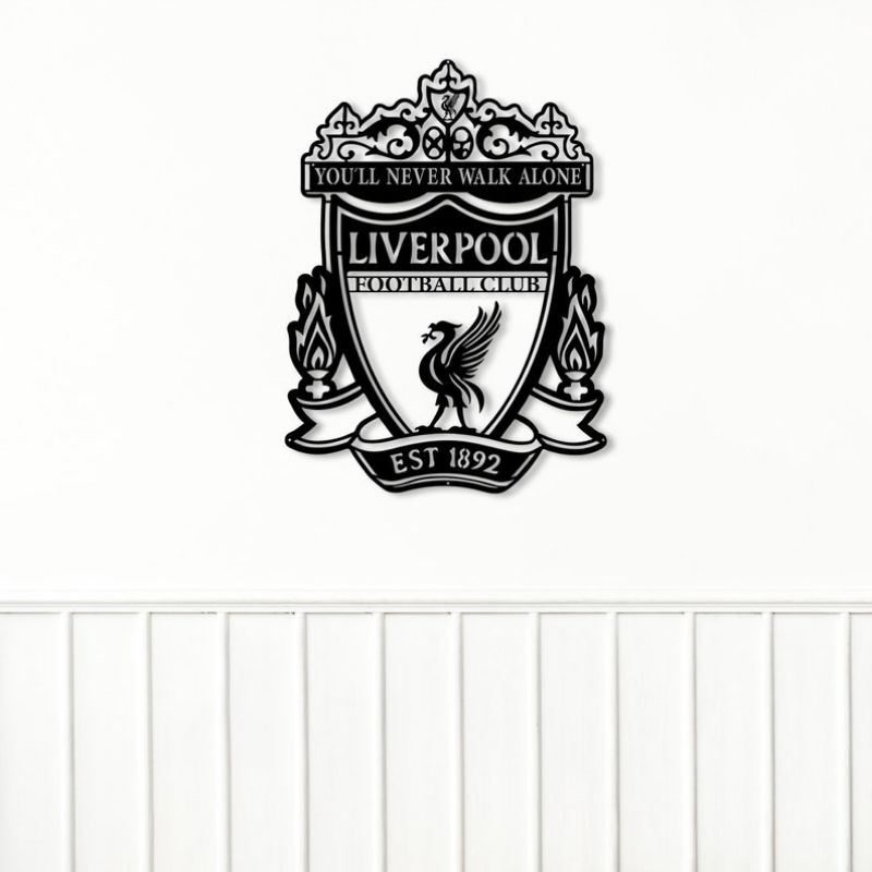 Hiasan Dinding Kayu Liverpool Football Club Emblem Logo