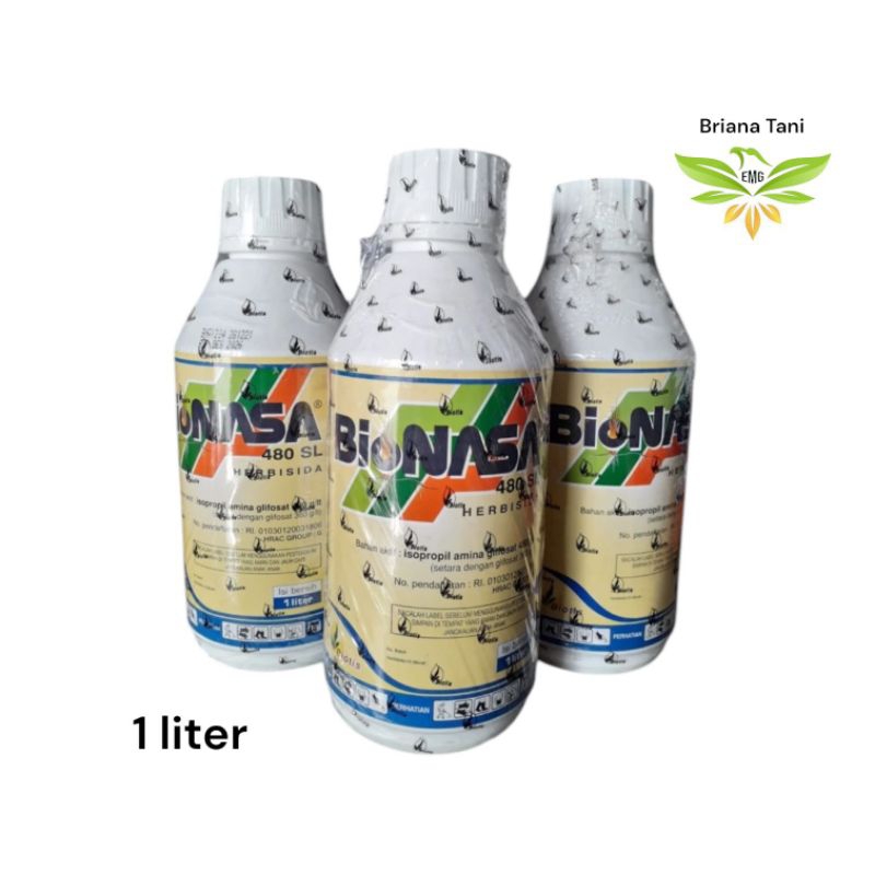 ￼Bionasa 1 Liter 480SL Herbisida IPA Glifosat 480 g/l Pembasmi Rumput Dan Alang alang Sampai Akar Bi