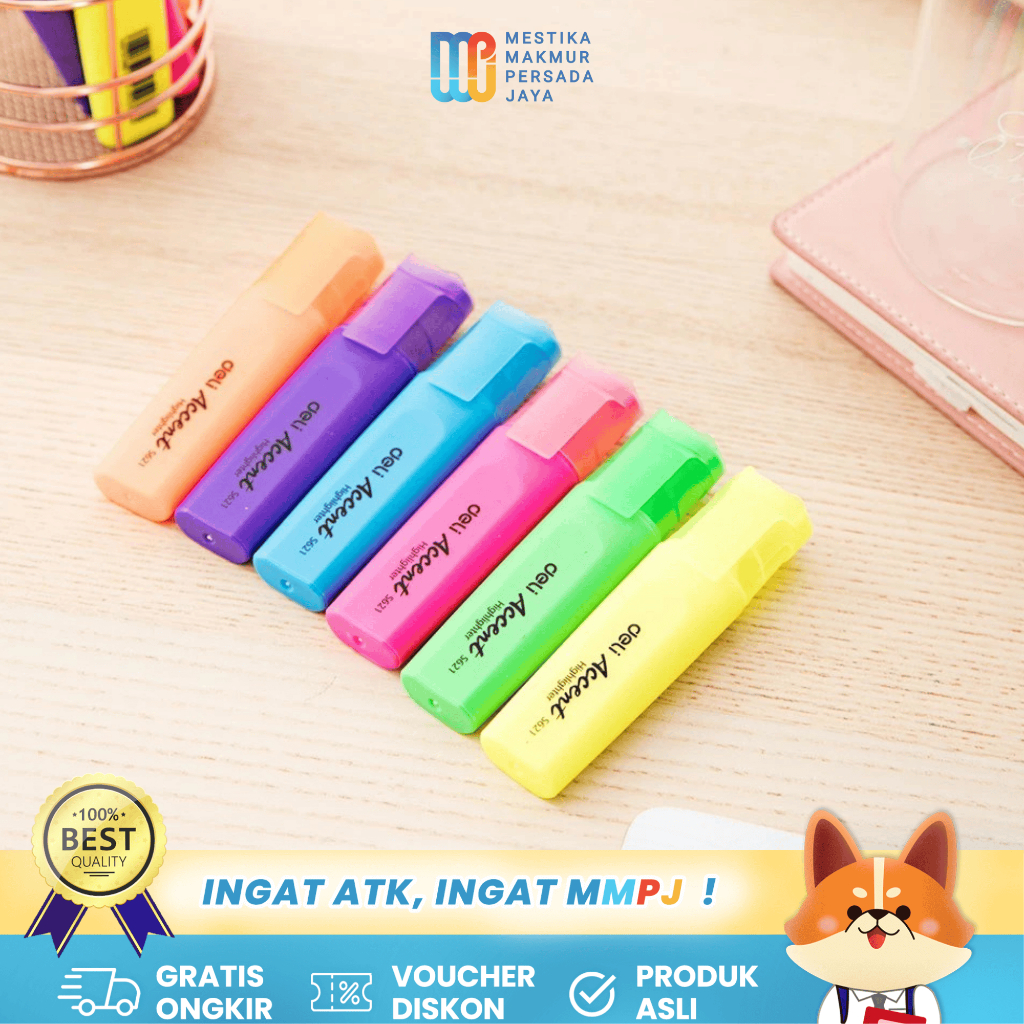 

Deli Highlighter / Stabilo Warna Warni - Penanda Buku Catatan / Notebook / Binder ES621
