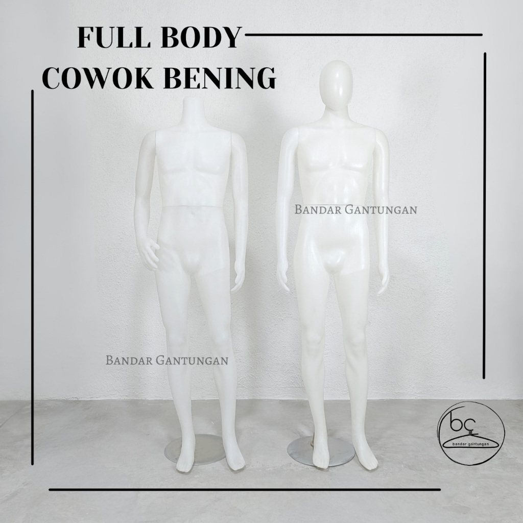 Patung Manekin Full Body Plastik Cowok Putih Tanpa Kepala / Kepala alien  Patung Laki Laki Display P