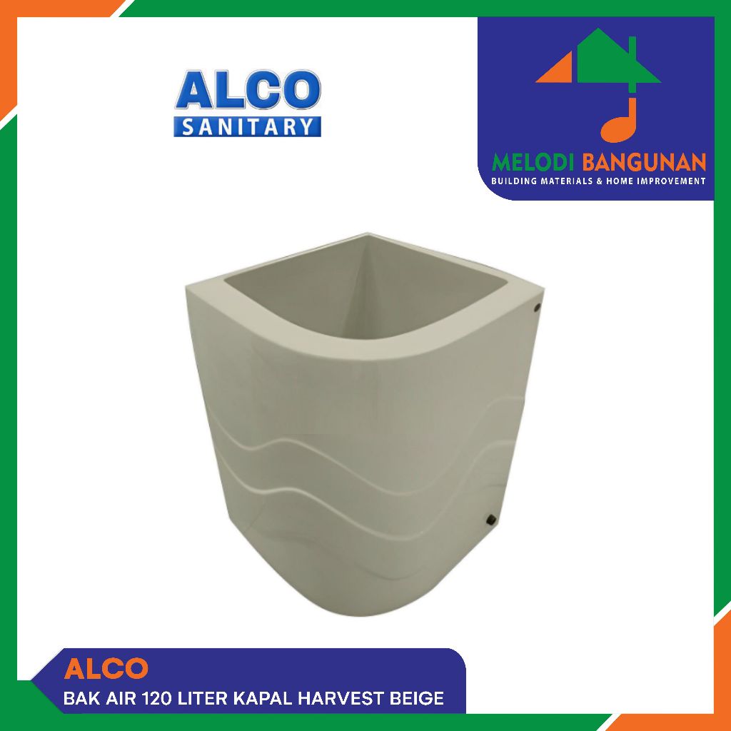 Alco - Bak Air Mandi Sudut Luxury Fiber Glass 120 Ltr 120L Harvest Beige