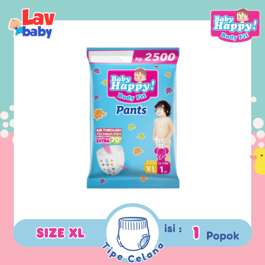 Happy Baby Body Fit Pants Popok Celana Sachet XL 1 XL1