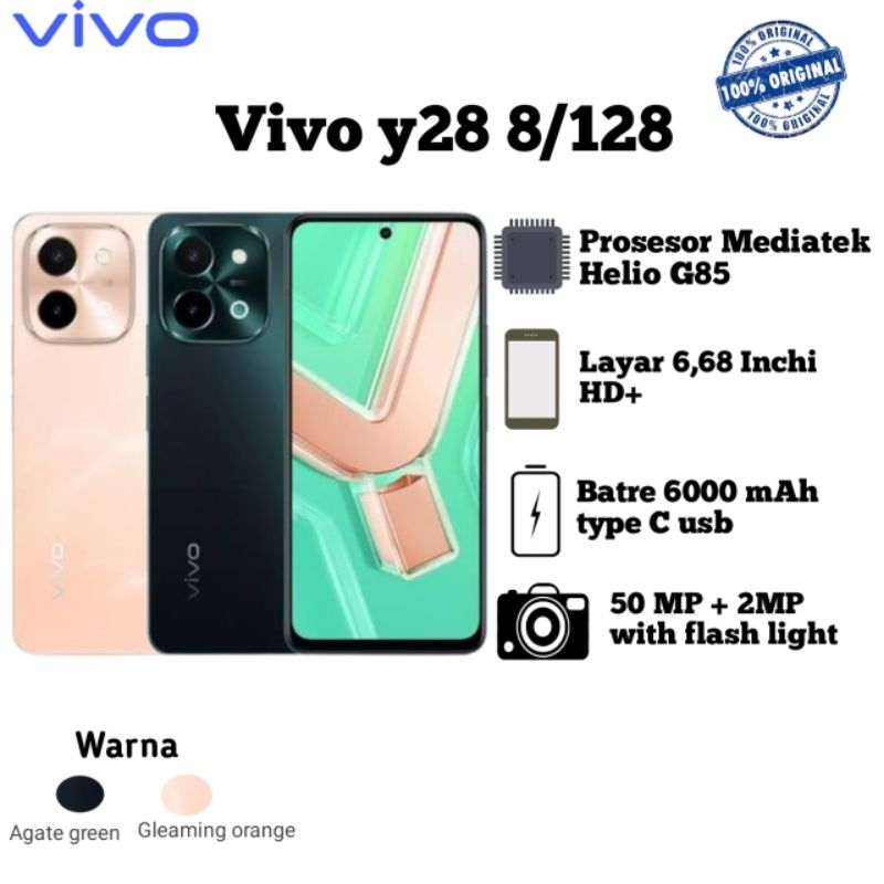 Vivo Y28 Ram 8/128 Resmi 100% Original