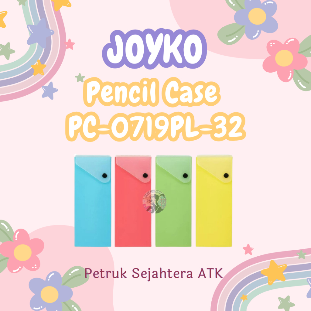 

[PCS] PENCIL CASE / KOTAK PENSIL / TEPAK PENSIL JOYKO PASTEL PC-0719PSTL-35 / FLUORESCENT PC-0719PL-32 / PC-0719PL-38